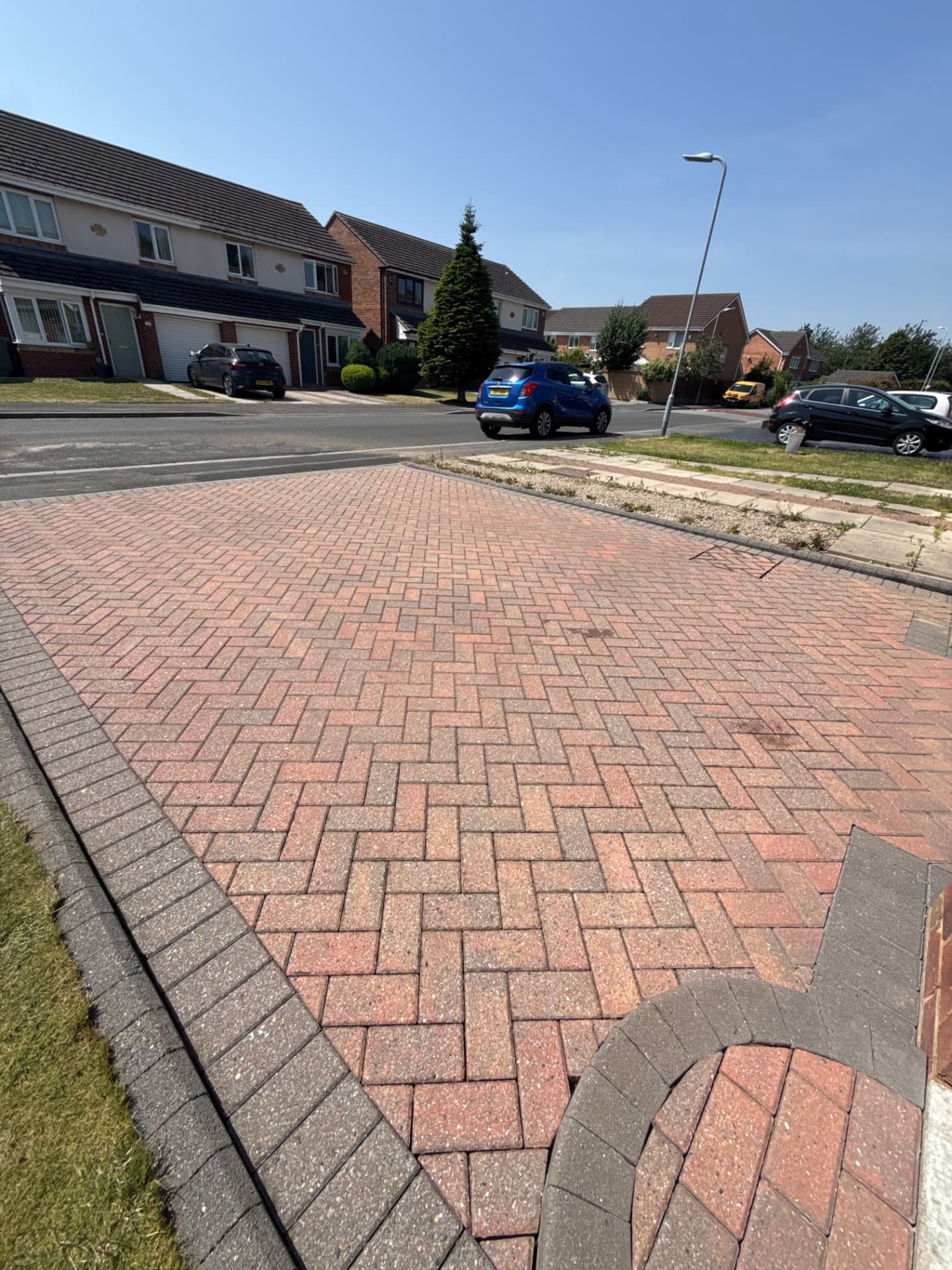 Block paved driveway cleaned by ClearWash UK